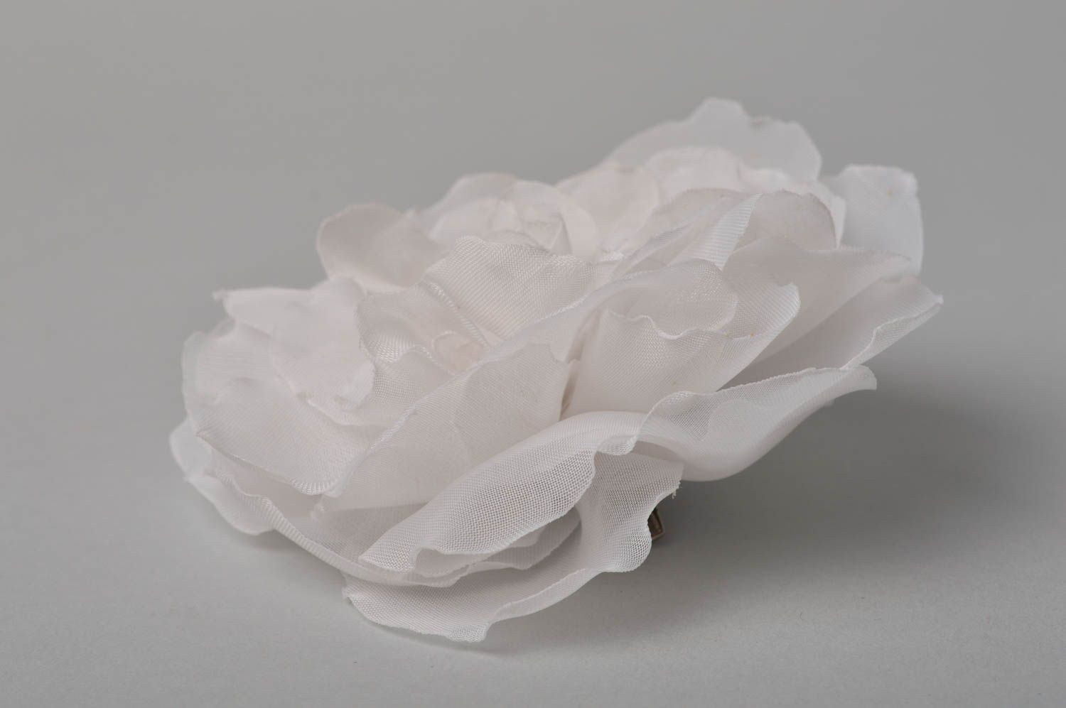 Pinza broche de flor blanca hecho a mano accesorio transformador regalo original foto 8