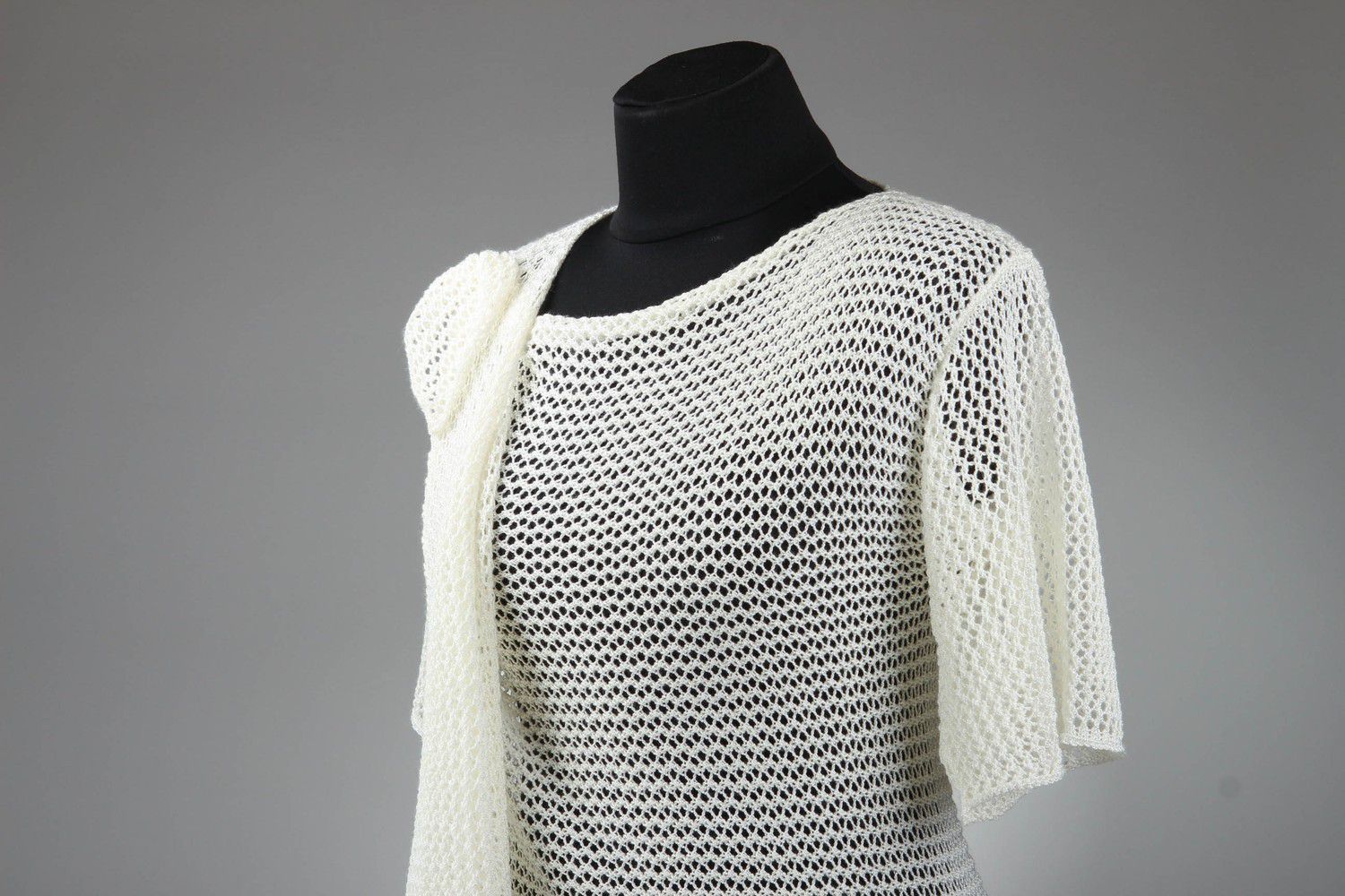 Blouse tricotée blanche pour femme photo 4