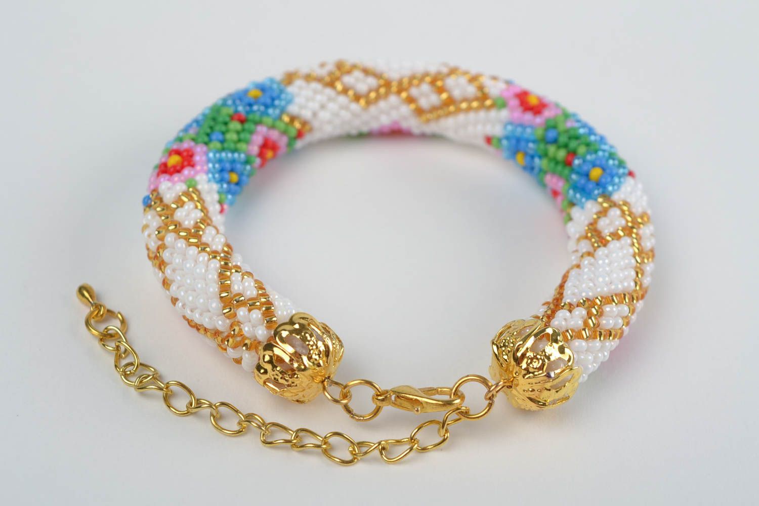 Bracelet fait main tendre spirale au crochet à motif floral accessoire femme photo 5