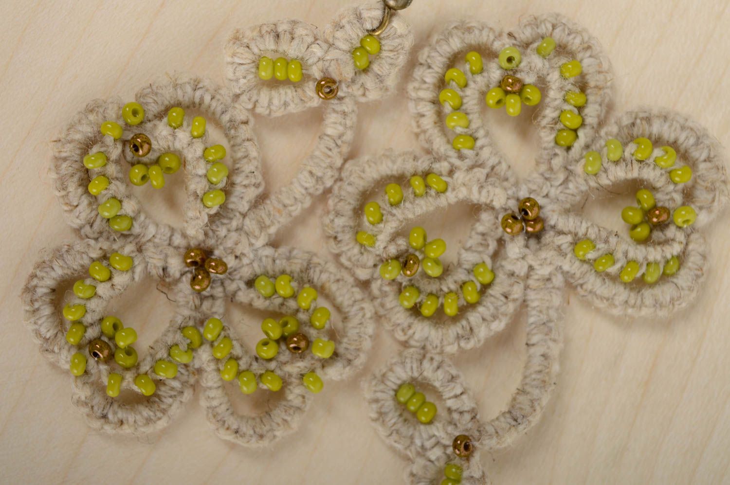 Homemade crochet earrings Clover photo 3