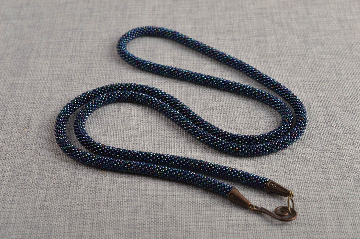 Halskette für Damen Schmuck handgemacht Modeschmuck Halskette in Blau schön foto 1