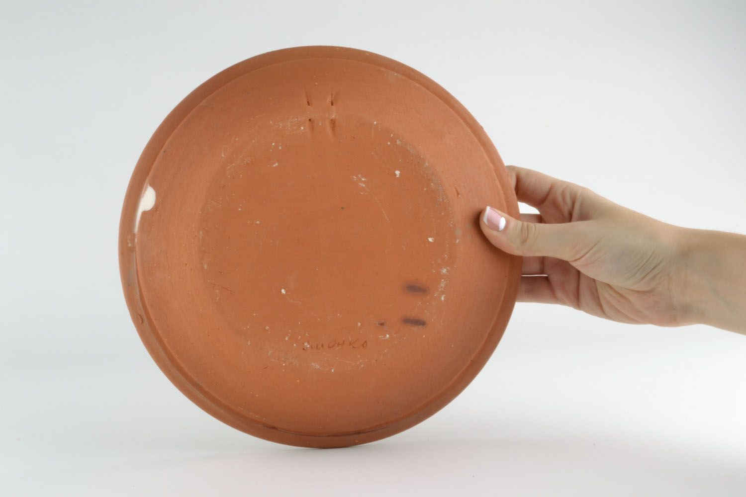 Глиняная тарелка с гуцульской росписью фото 2