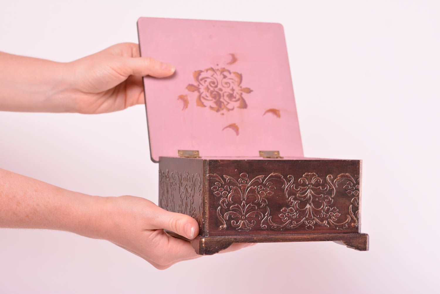 Handmade decoupage box unusual wooden jewelry box designer box for small items photo 4