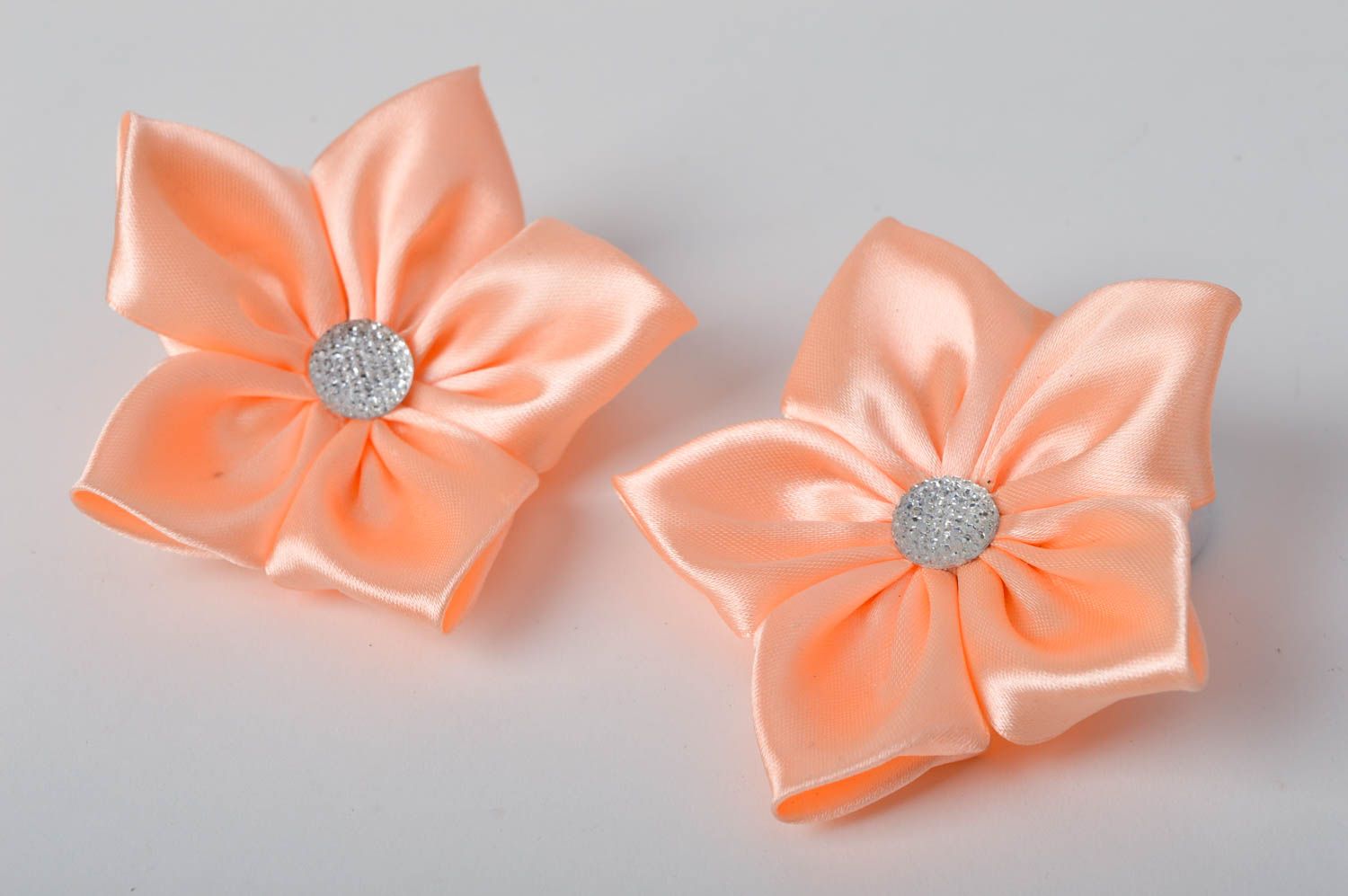 Handmade textile flower scrunchie 2 pieces hair tie hair accessories for girls photo 4