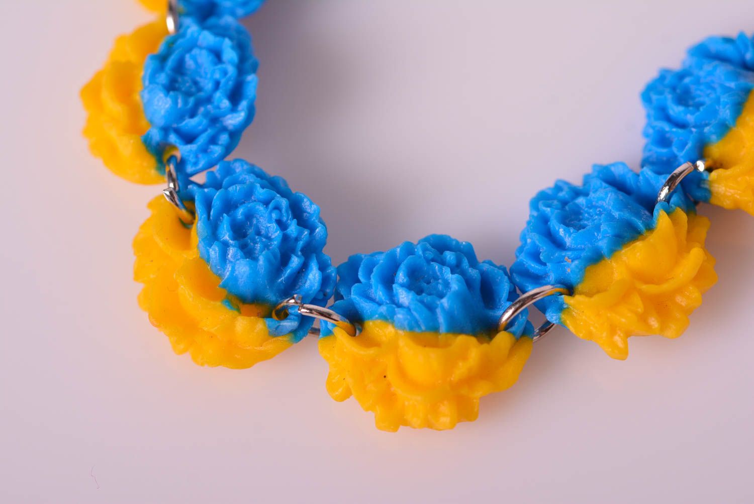 Tennis clay yellow and blue flowers charm bracelet for women photo 5
