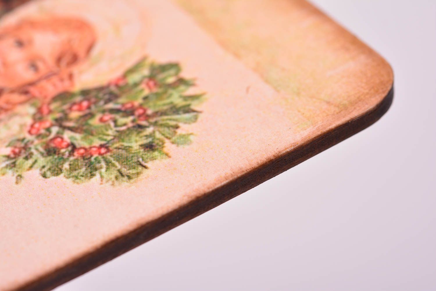 Postal hechas a mano regalo original tarjeta navideña de madera natural foto 4