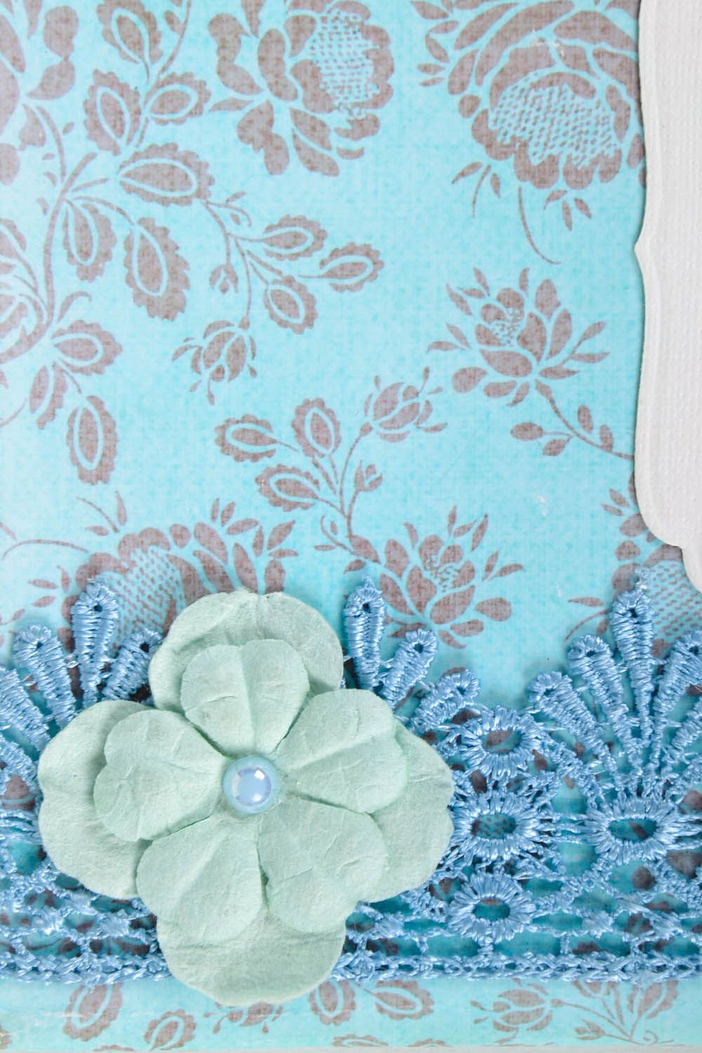 Carnet de note original bleu motif floral photo 2