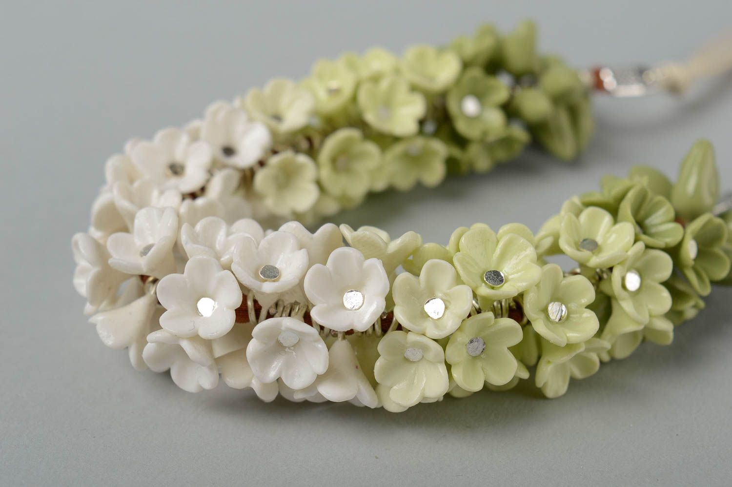Flower necklace handmade jewelry beaded jewelry for women designer necklace photo 3