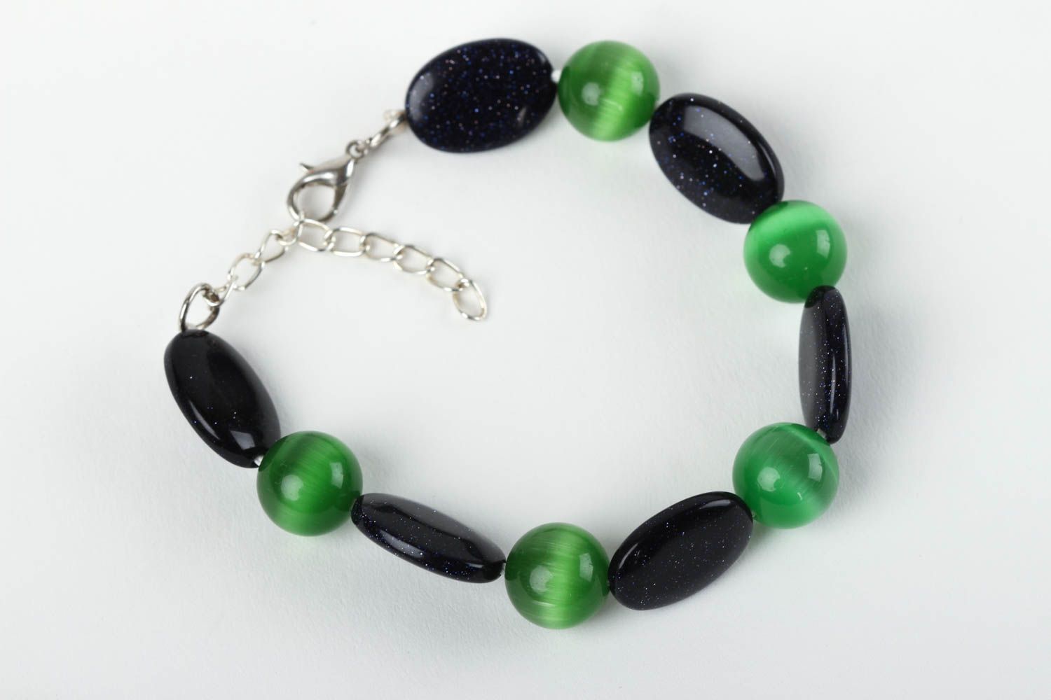 Handmade stylish bracelet jewelry with natural stone unusual accessory photo 2
