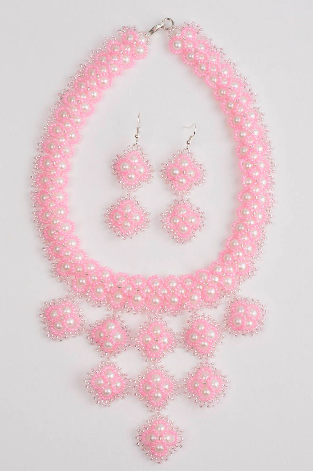Unusual handmade beaded necklace beaded earrings beautiful jewellery ideas photo 4