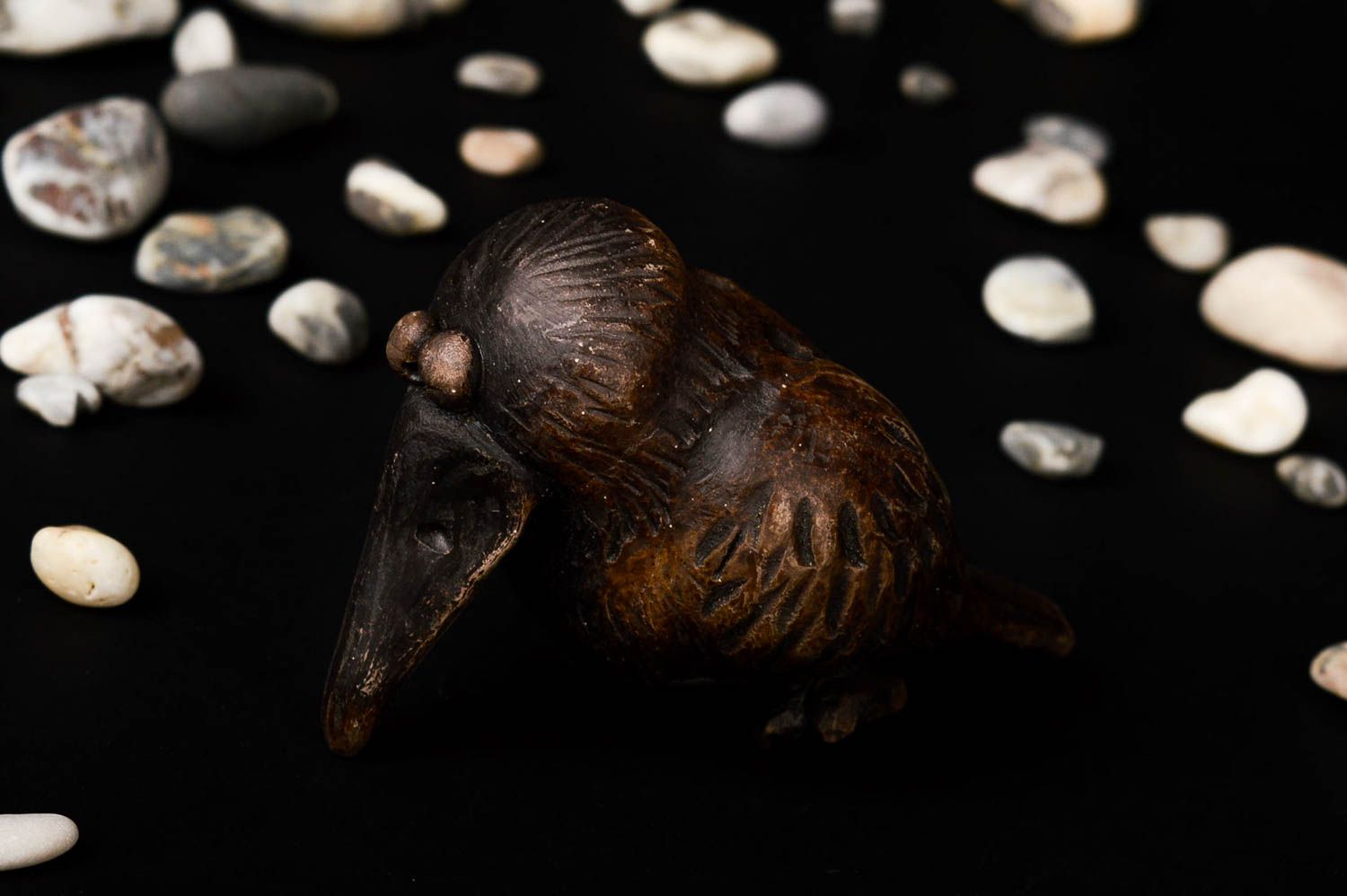 Керамическая свистулька ручной работы глиняная игрушка свистулька из глины ворон фото 1