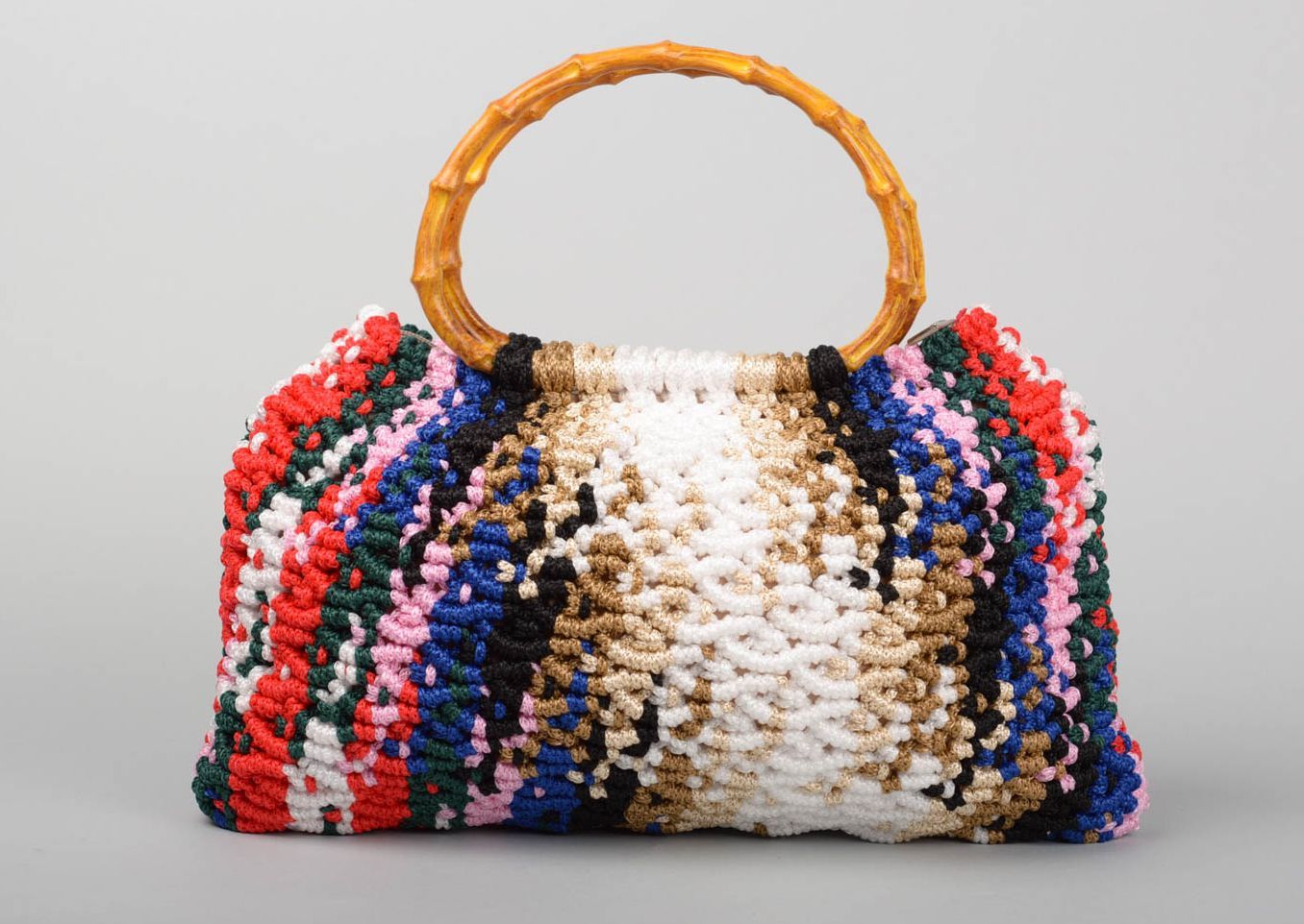 Unusual handmade woven bag textile handbag woven shoulder bag gifts for her photo 1