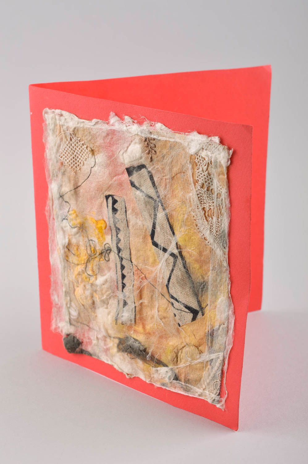 Carte de voeux design insolite faite main papier cocons de bombyx Petit cadeau photo 2