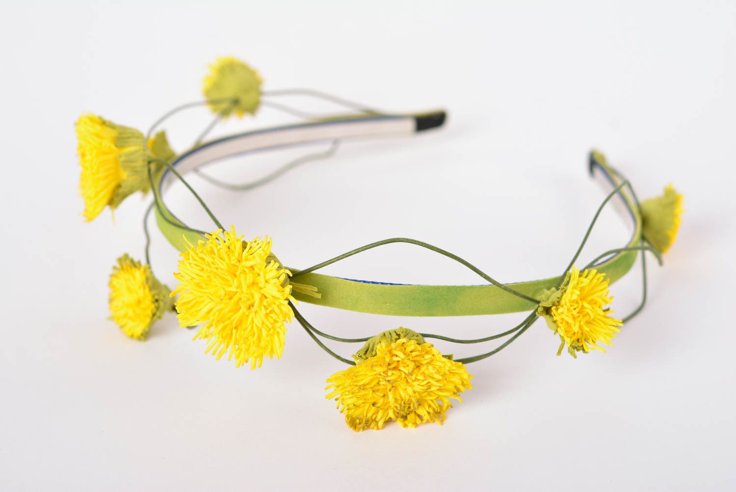 Handmade female accessory yellow bright hairband flower designer hairband photo 1