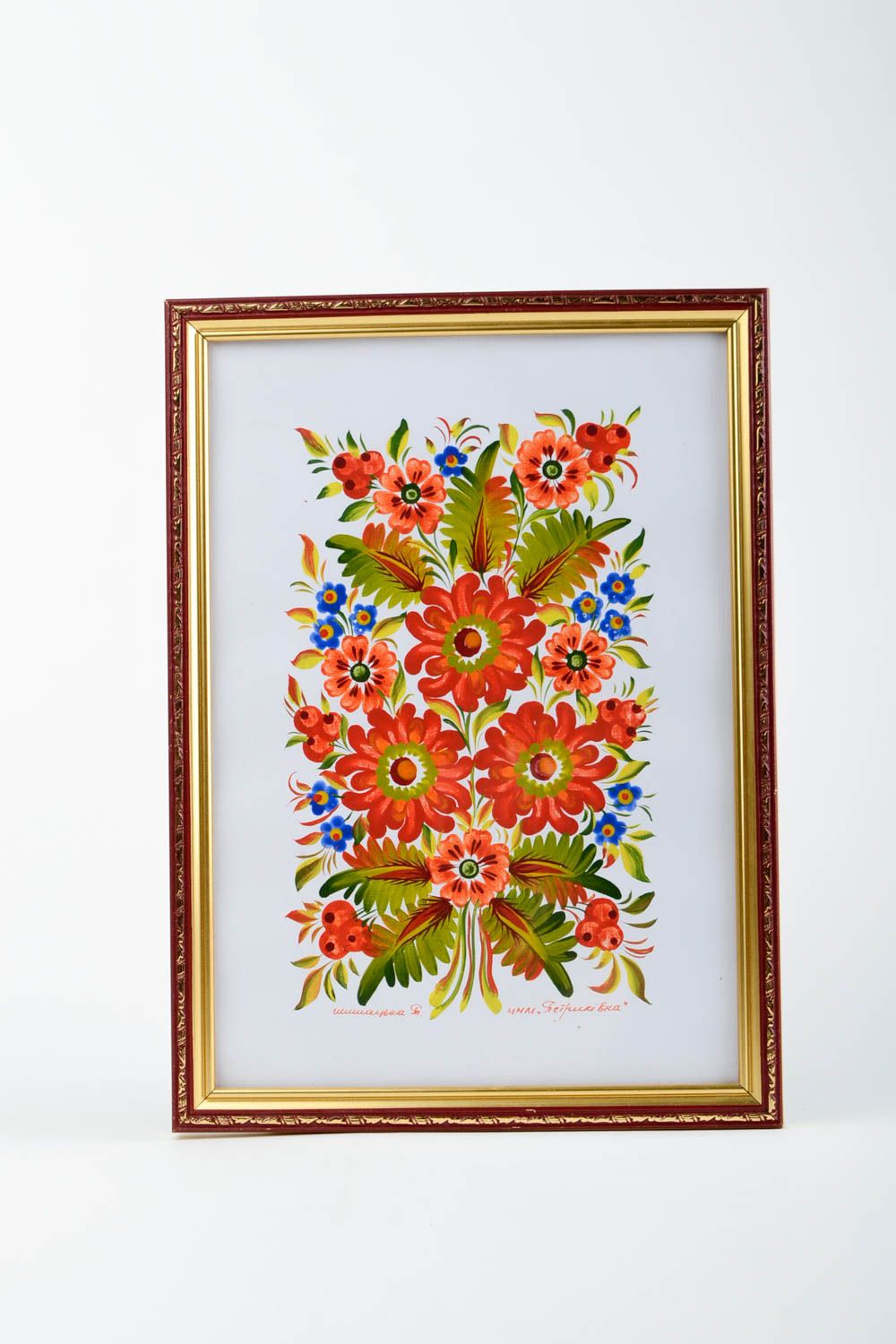 Tableau peint Déco fait main rectangulaire avec fleurs Idée déco maison photo 3