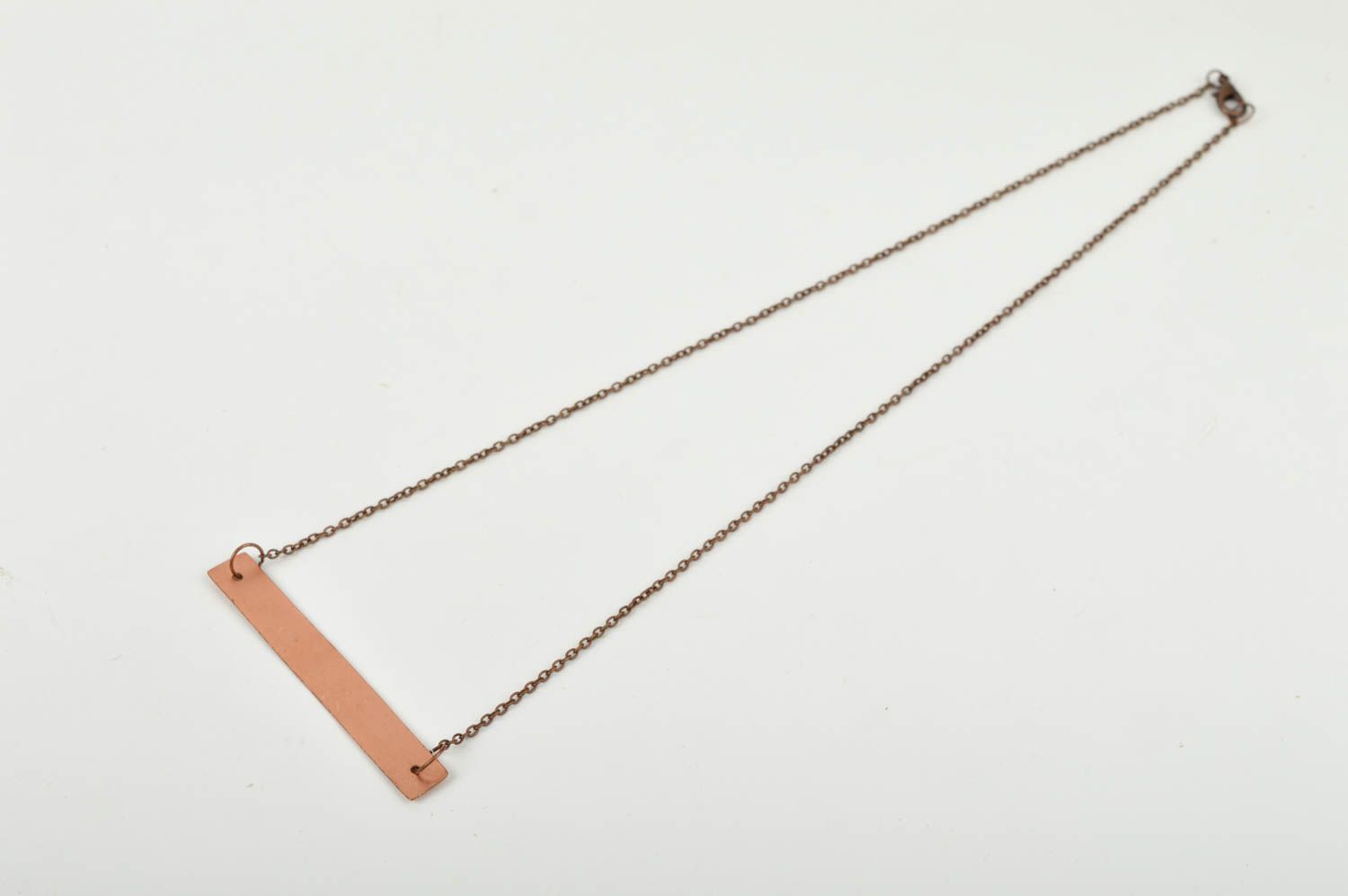 Handmade copper accessory stylish unusual pendant beautiful jewelry gift photo 3
