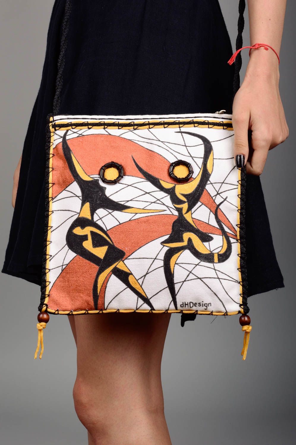 Unusual handmade fabric bag textile shoulder bag fashion accessories gift ideas photo 2