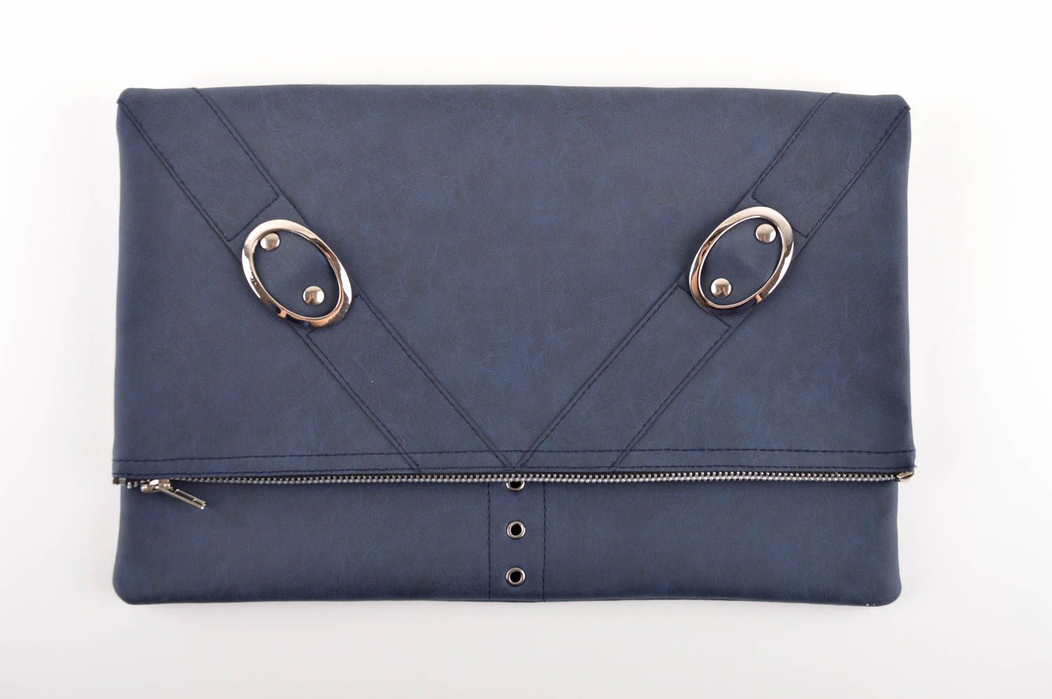 Bolso de mano azul clutch cartera hecho a mano accesorio de moda elegante foto 1