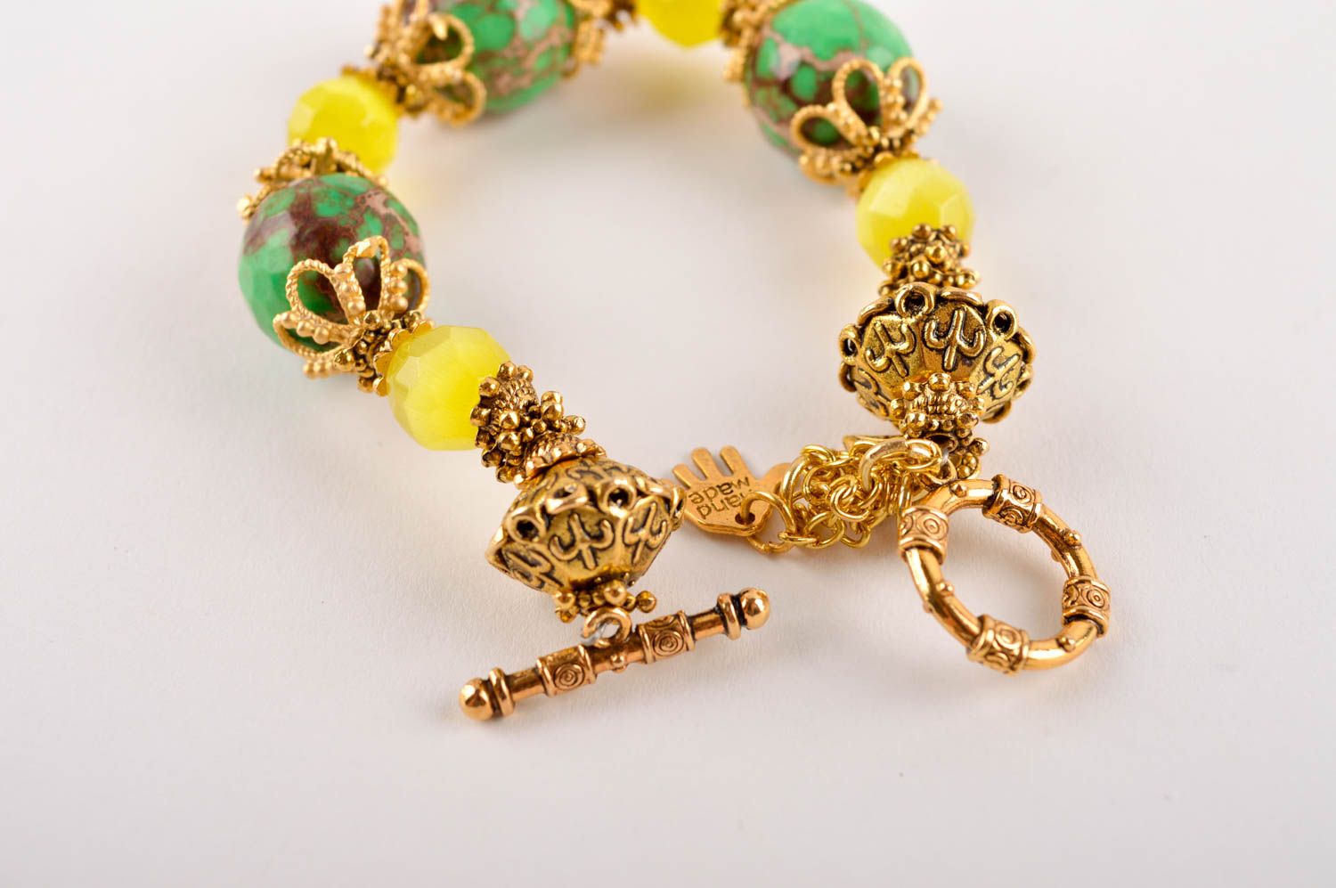 Handmade gemstone jewelry set designer earrings fashion wrist bracelet photo 5