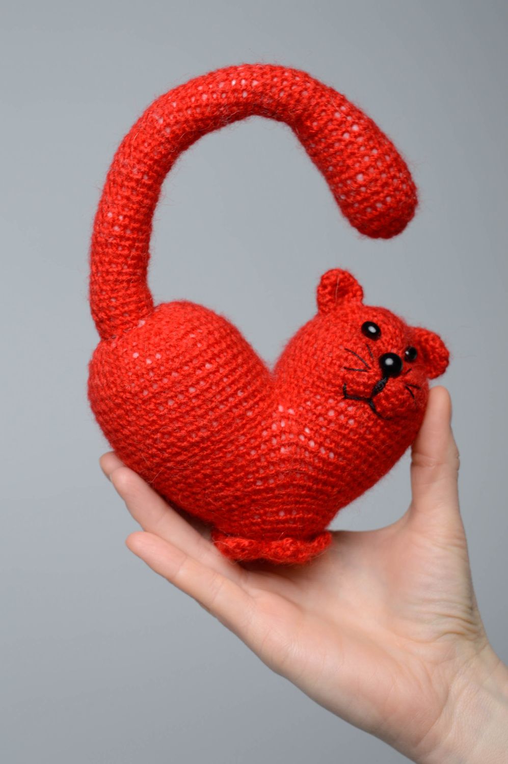 Soft crochet toy Red Cat photo 4