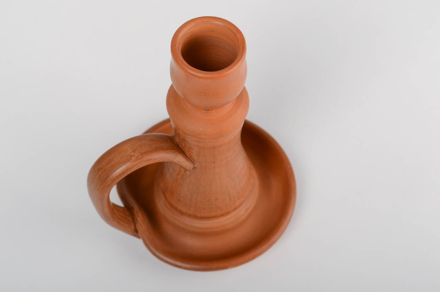 Beautiful handmade designer terracotta clay holder for one candle photo 4