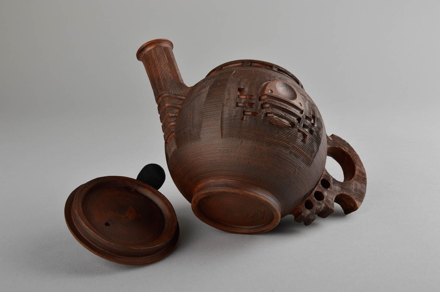 Handmade ceramic teapot beautiful clay teapot design pottery kitchenware photo 5
