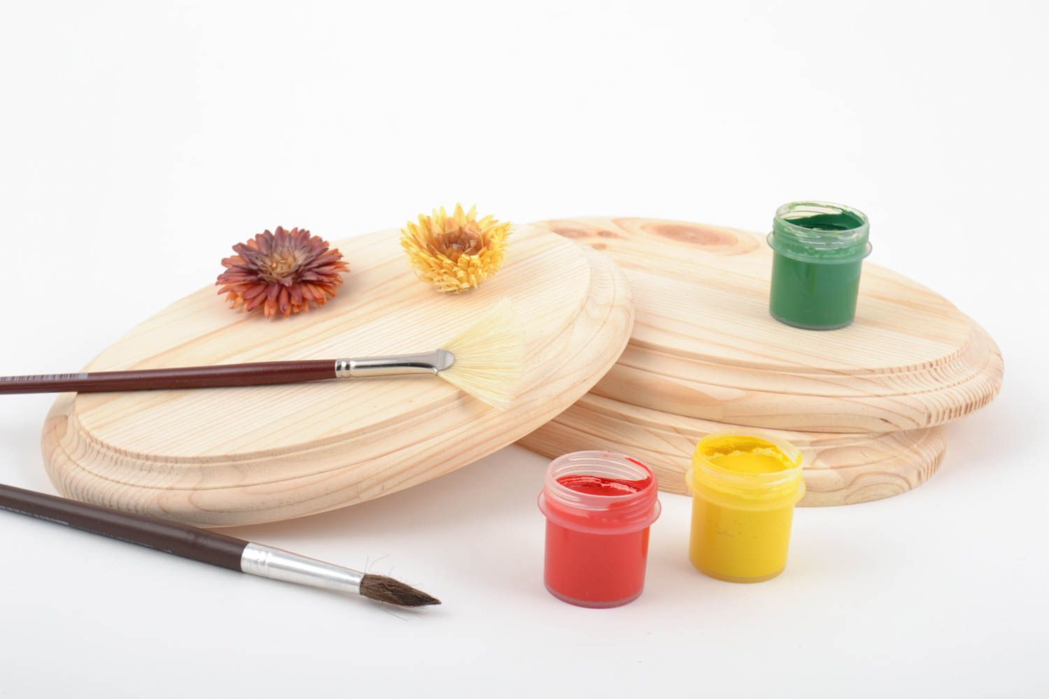 Handmade Wandbider aus Holz Set 3 Stück Rohlinge zum Bemalen oder für Decoupage  foto 1