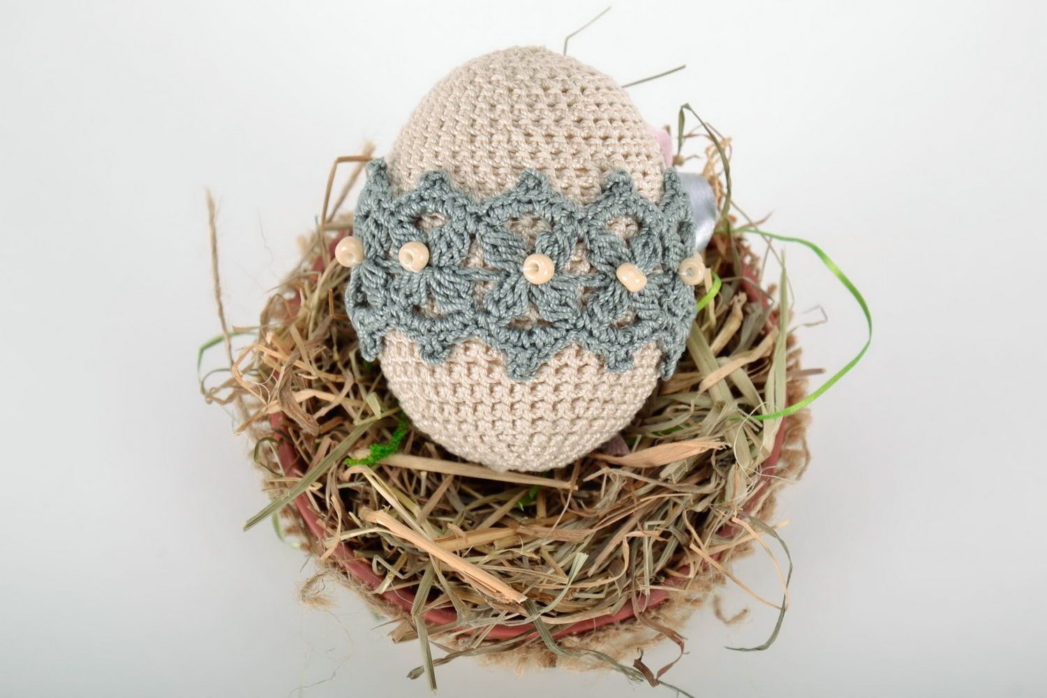 Elemento decorativo de Pascua hecho de madera “Huevo” foto 2