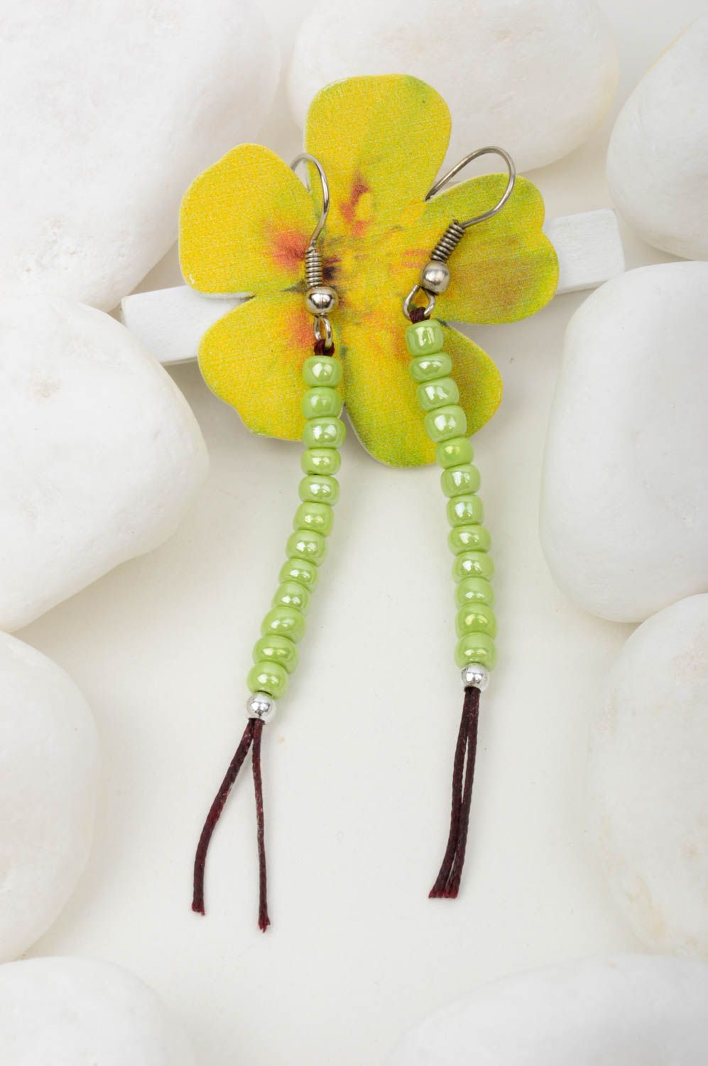 Handmade Damen Schmuck lange Ohrringe Accessoire für Frauen Damen Ohrringe foto 1