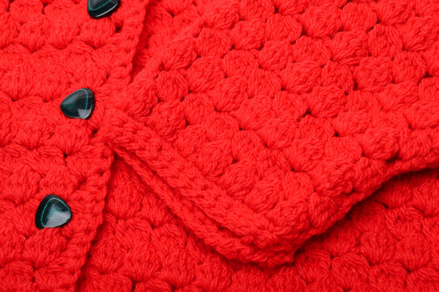 Red crochet jacket for baby girl photo 4