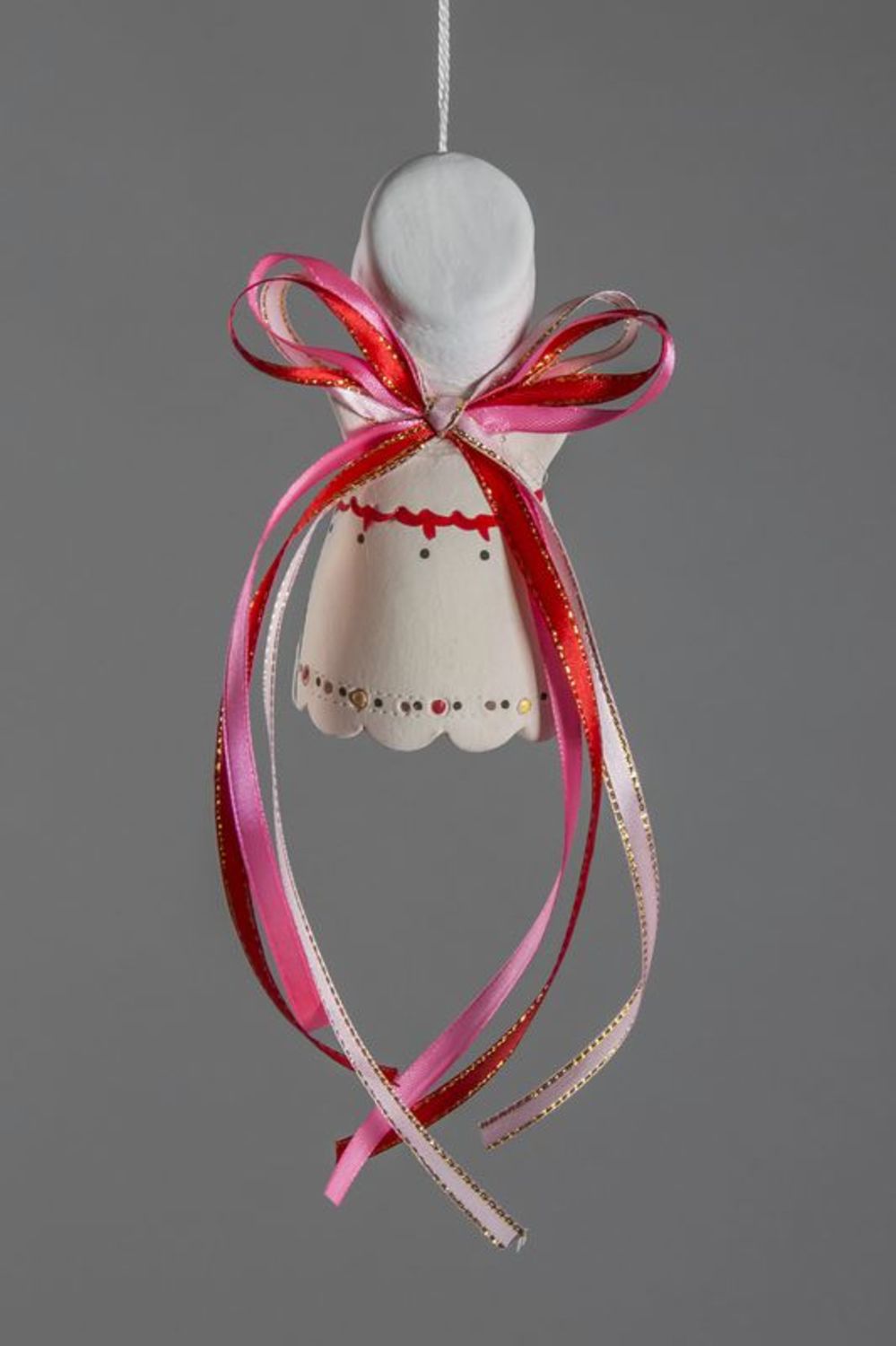 Clochette céramique rose artisanale Ange photo 4