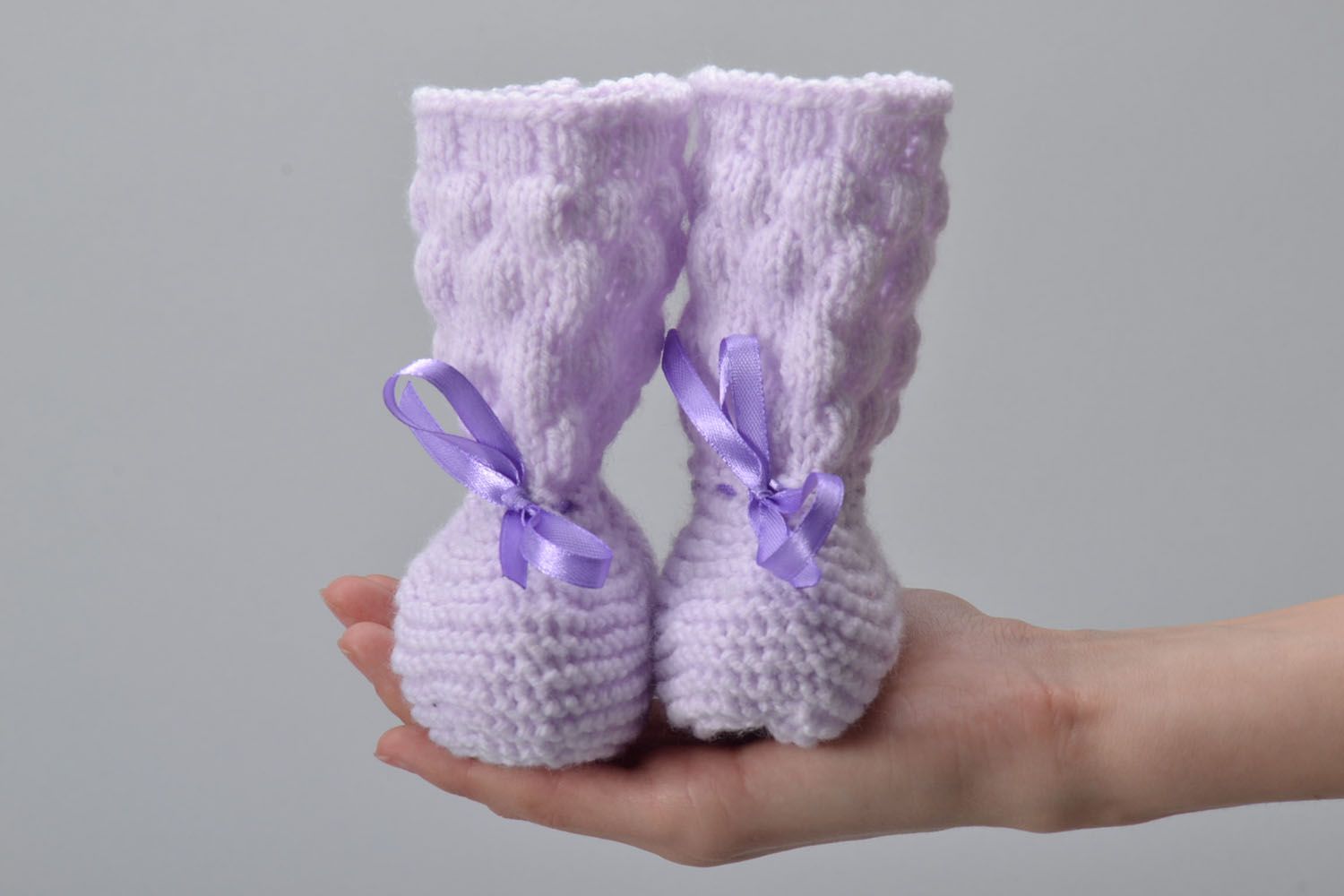 Chaussons tricotés pour bébé faits main photo 5