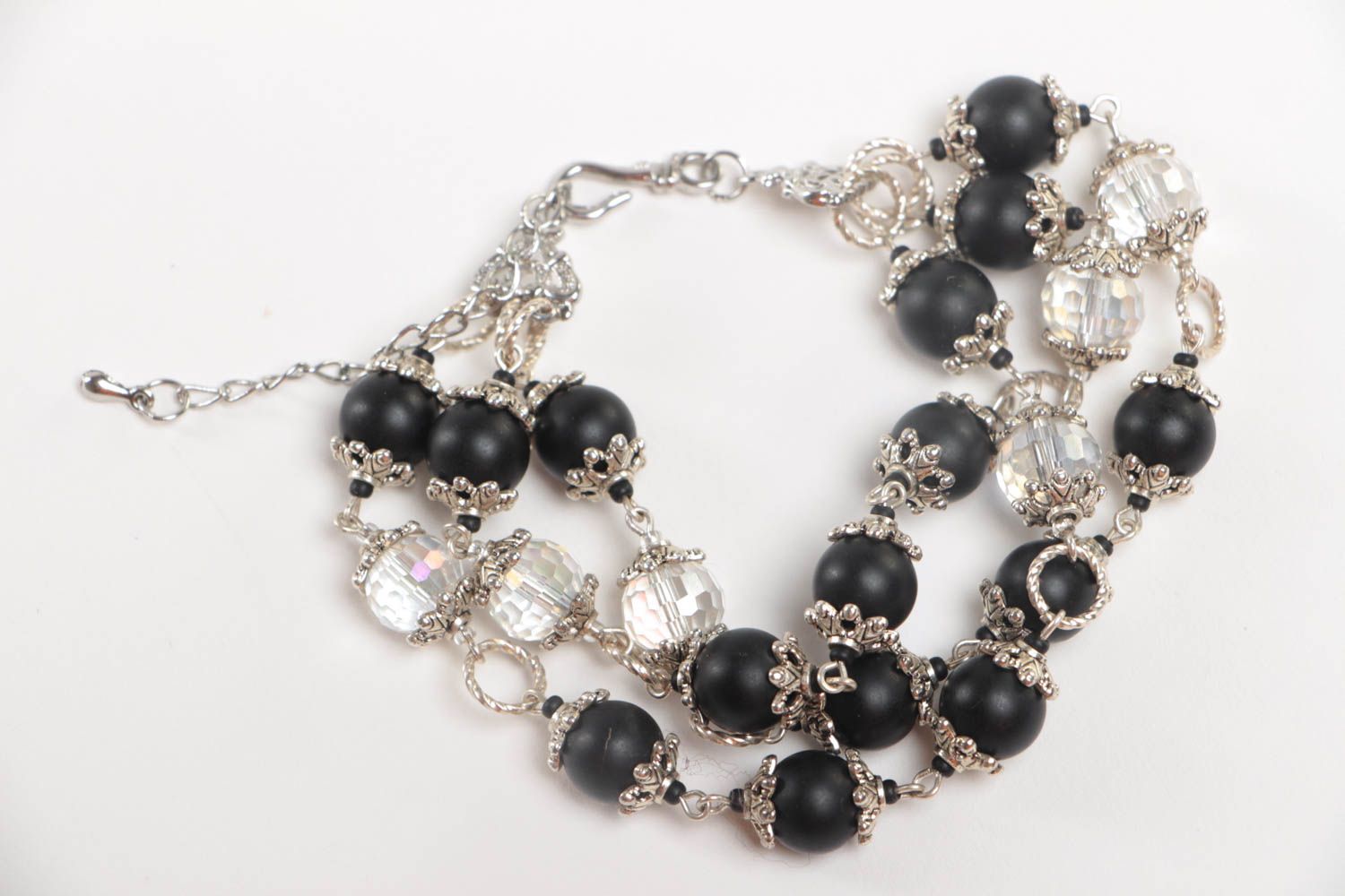 Bracelet fait main Bijou design métal perles de verre Accessoire femme mode photo 2