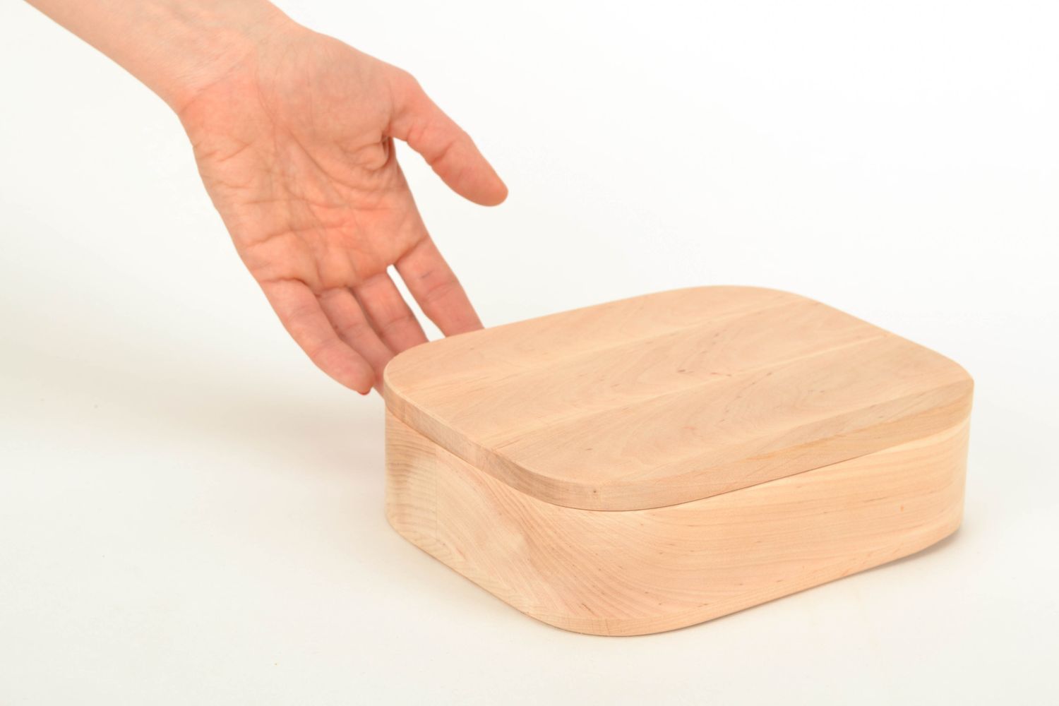 Coffret fait main en bois pour serviettage carré original bois de vergne photo 2