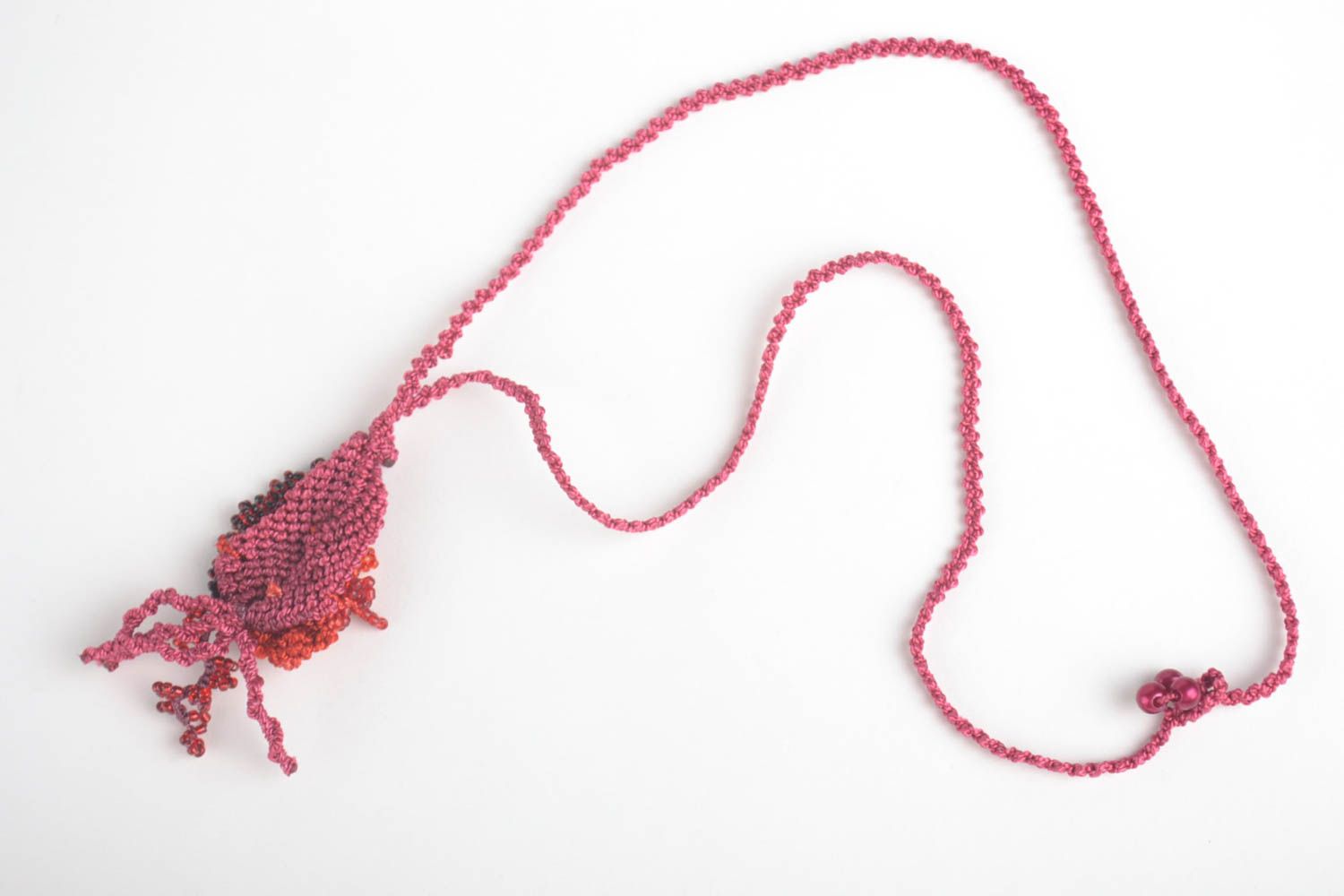 Handmade macrame woven necklace designer accessories present idea for girls photo 3
