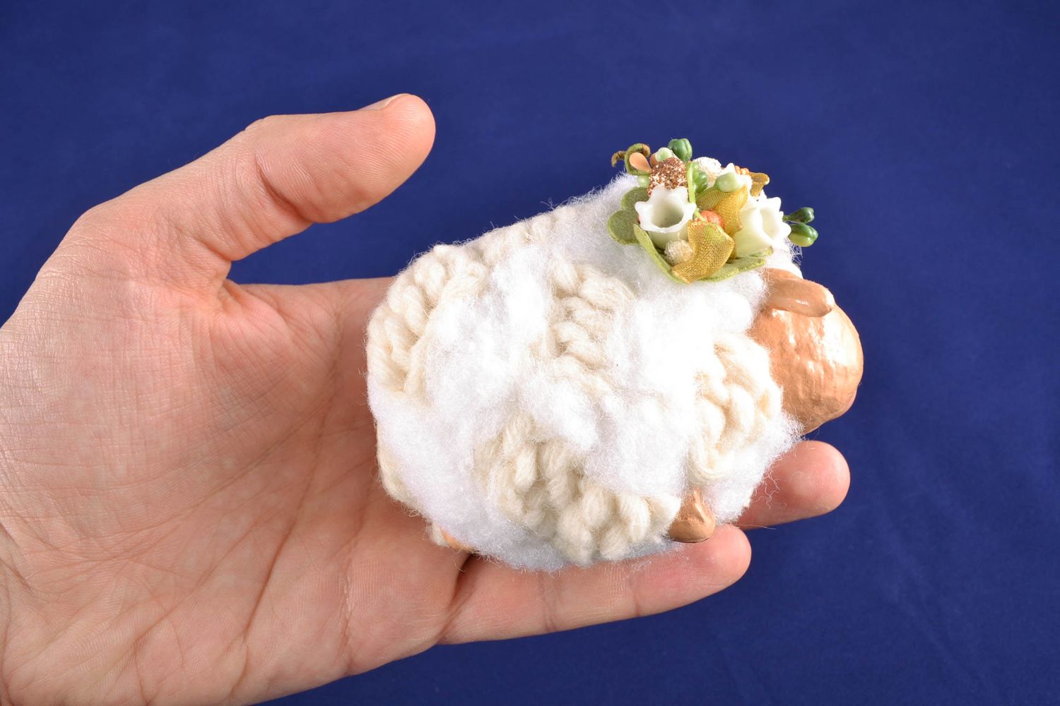 Figura decorativa de papel maché oveja foto 2