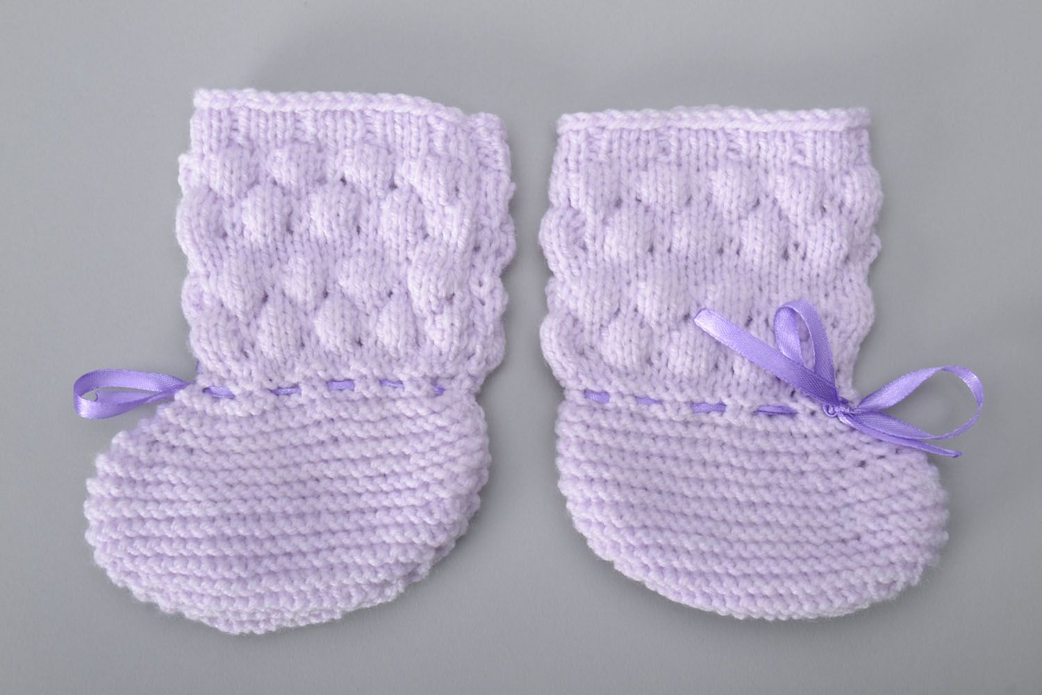 Chaussons tricotés pour bébé faits main photo 4