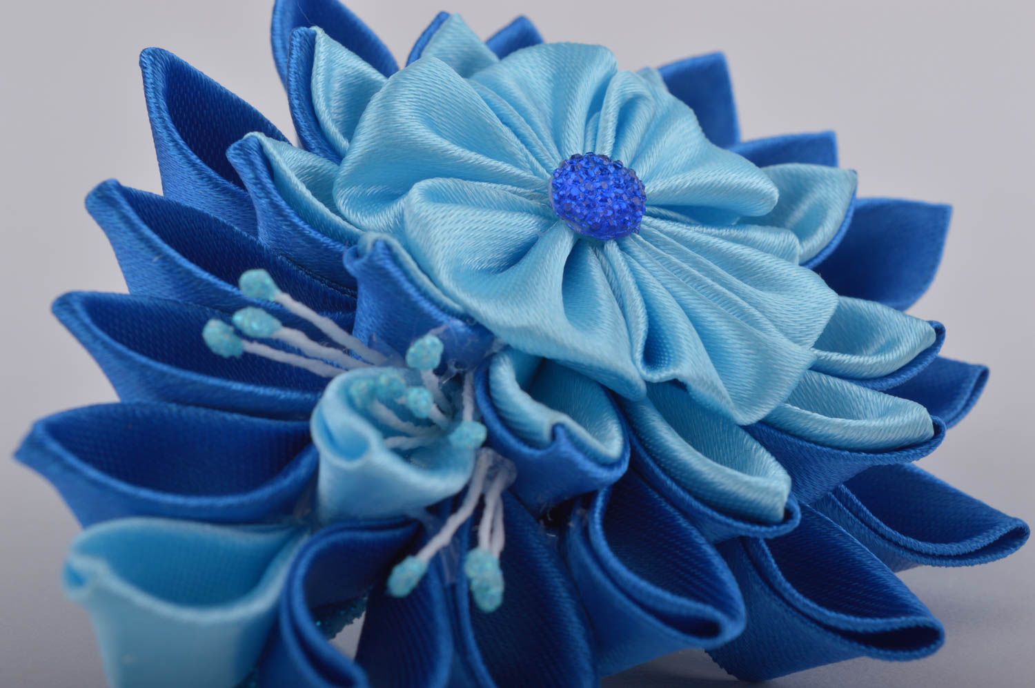 Handmade blaue Haarspange Blume Mädchen Haarschmuck Accessoire für Kinder foto 5