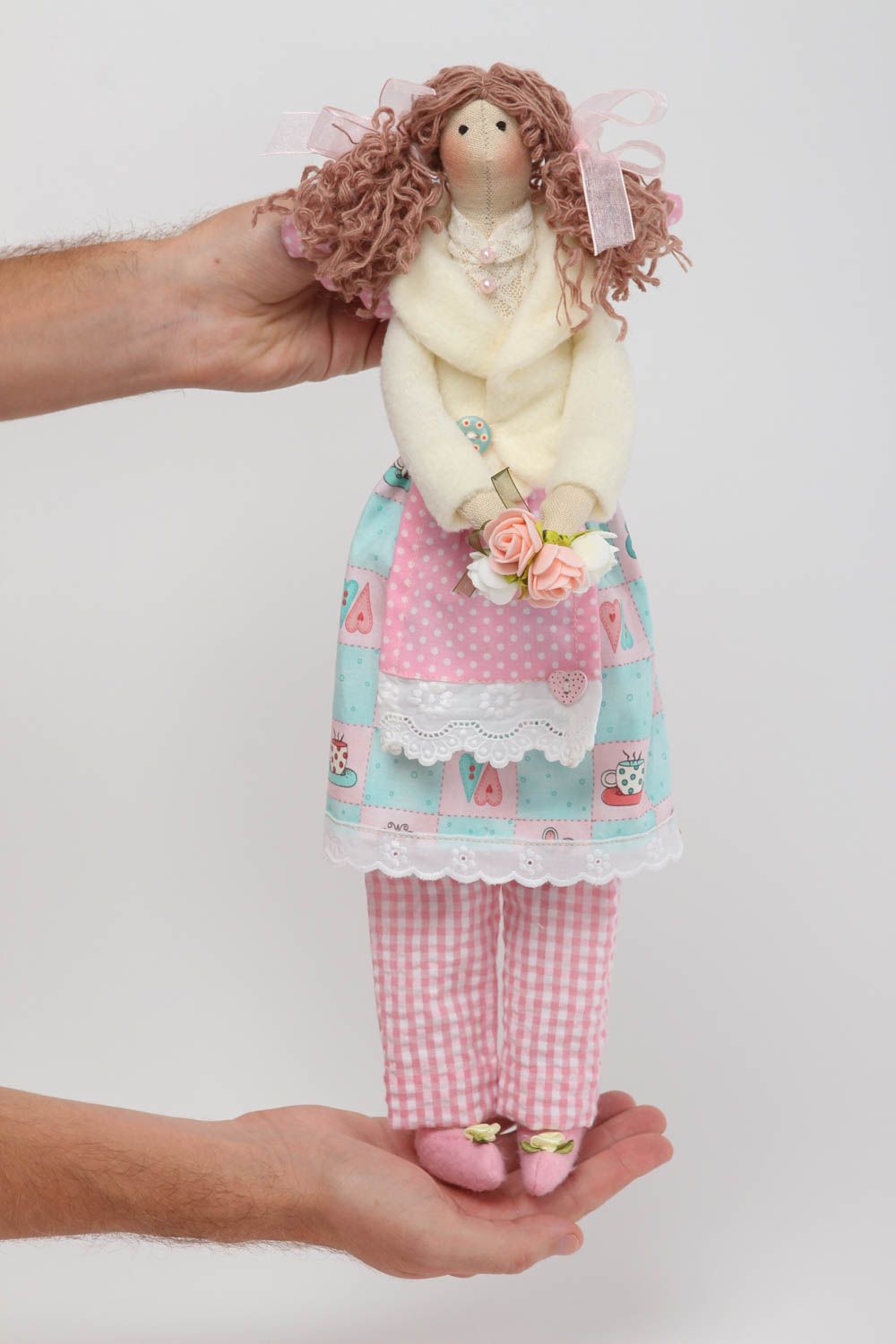 Poupée ange fait main Jouet pour enfant en lin coton Déco chambre fille photo 5