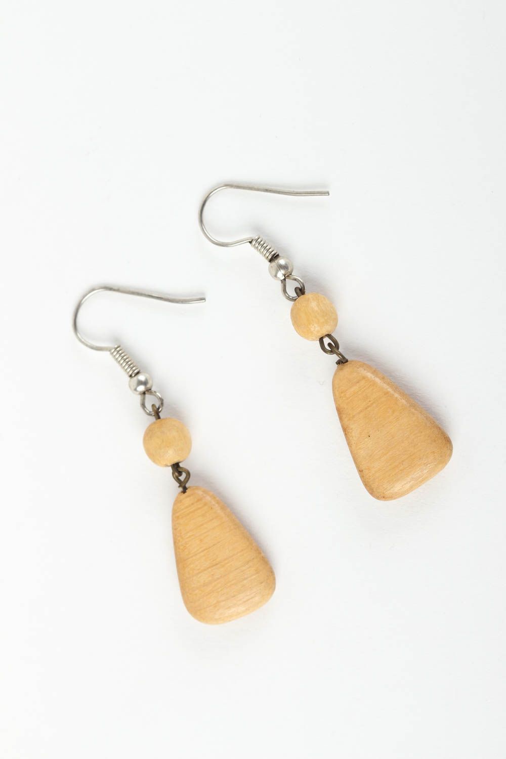 Holz Ohrringe handmade Damen Schmuck Accessoires für Frauen modisch schön  foto 2