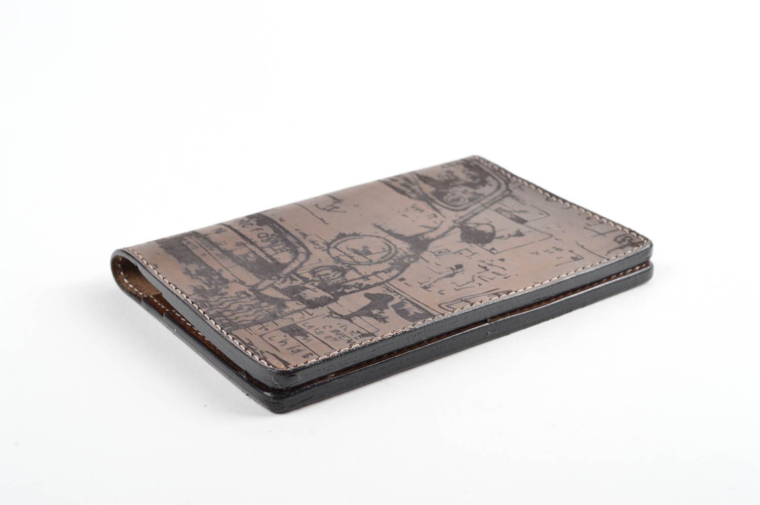 Обложка на паспорт ручной работы красивая необычный подарок кожаный аксессуар фото 4