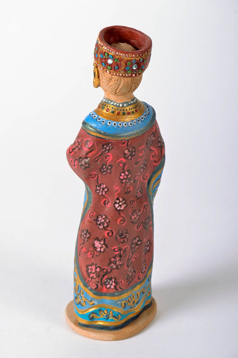 Estatueta decorativa artesanal de argila decoração do interior figuras de cerâmica Roksolana foto 3