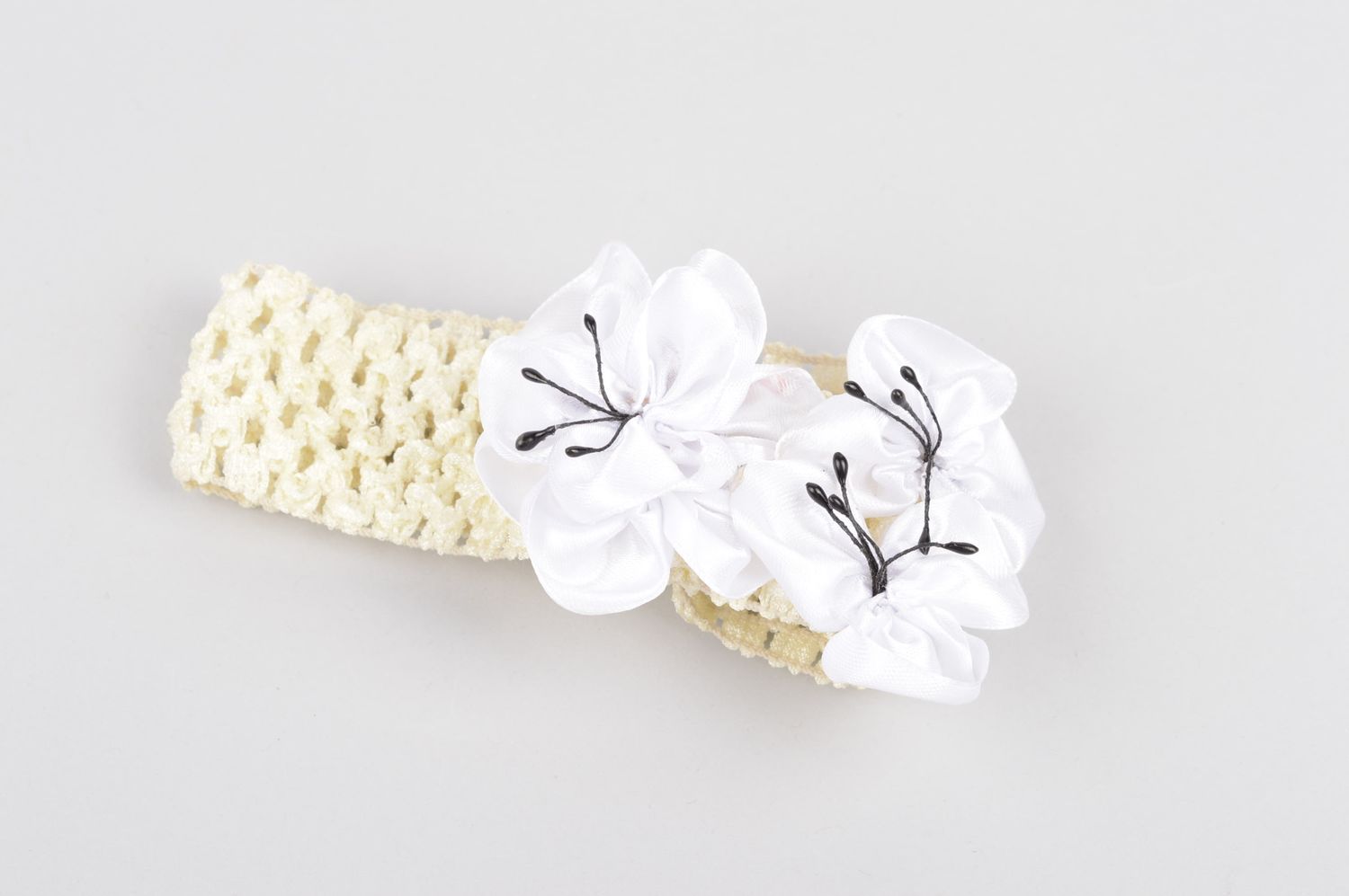 Schönes Mädchen Haarband handmade Accessoire für Kinder Haarband mit Blumen foto 2