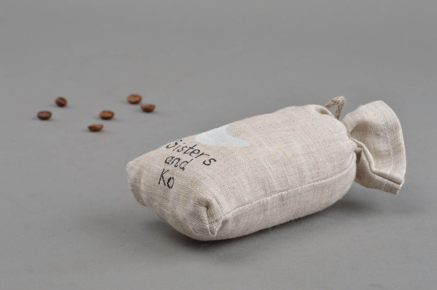 Soft small textile sack handmade textile souvenir stylish unusual sachet photo 3