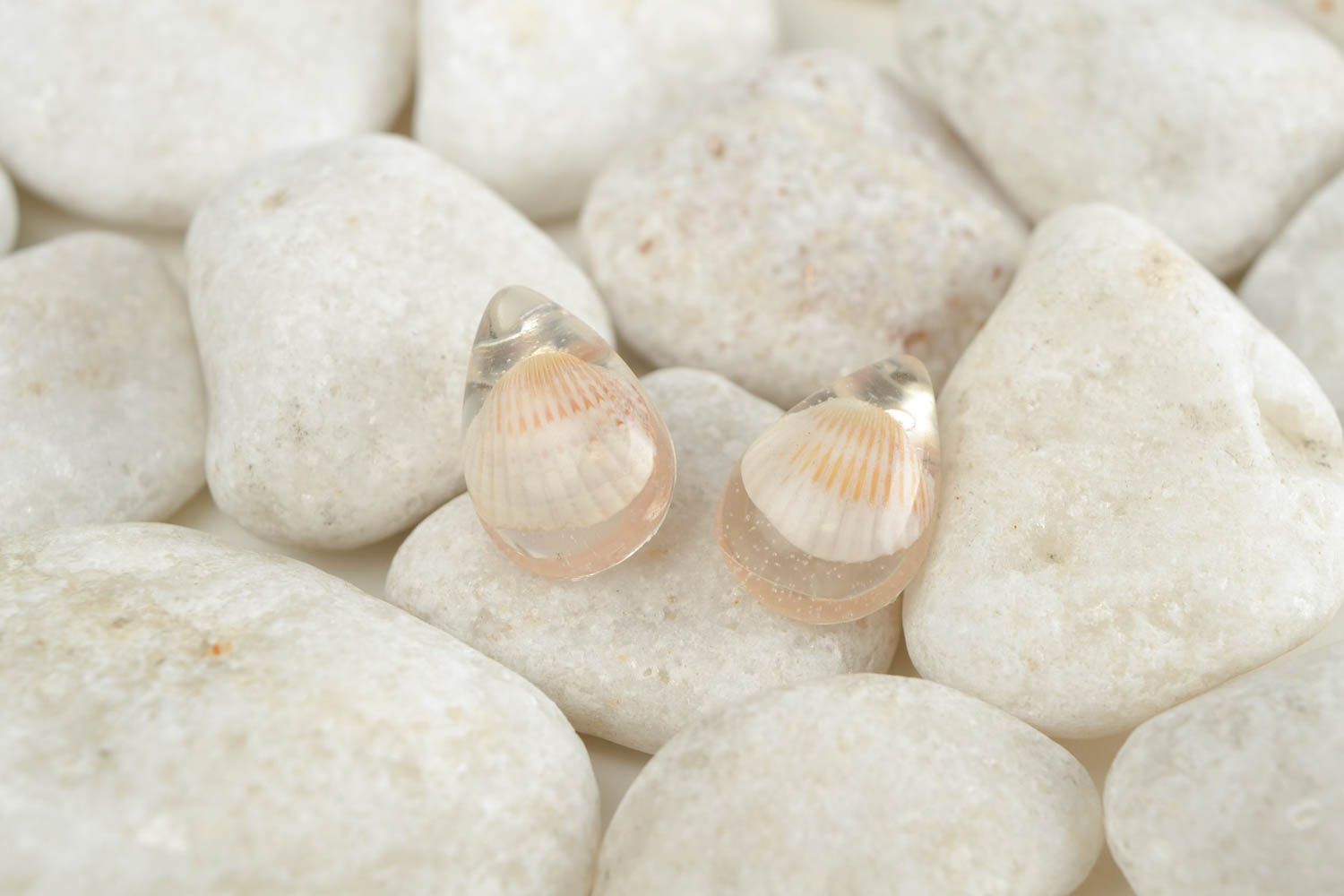 Handmade designer stud earrings unusual cute earrings epoxy resin jewelry photo 1