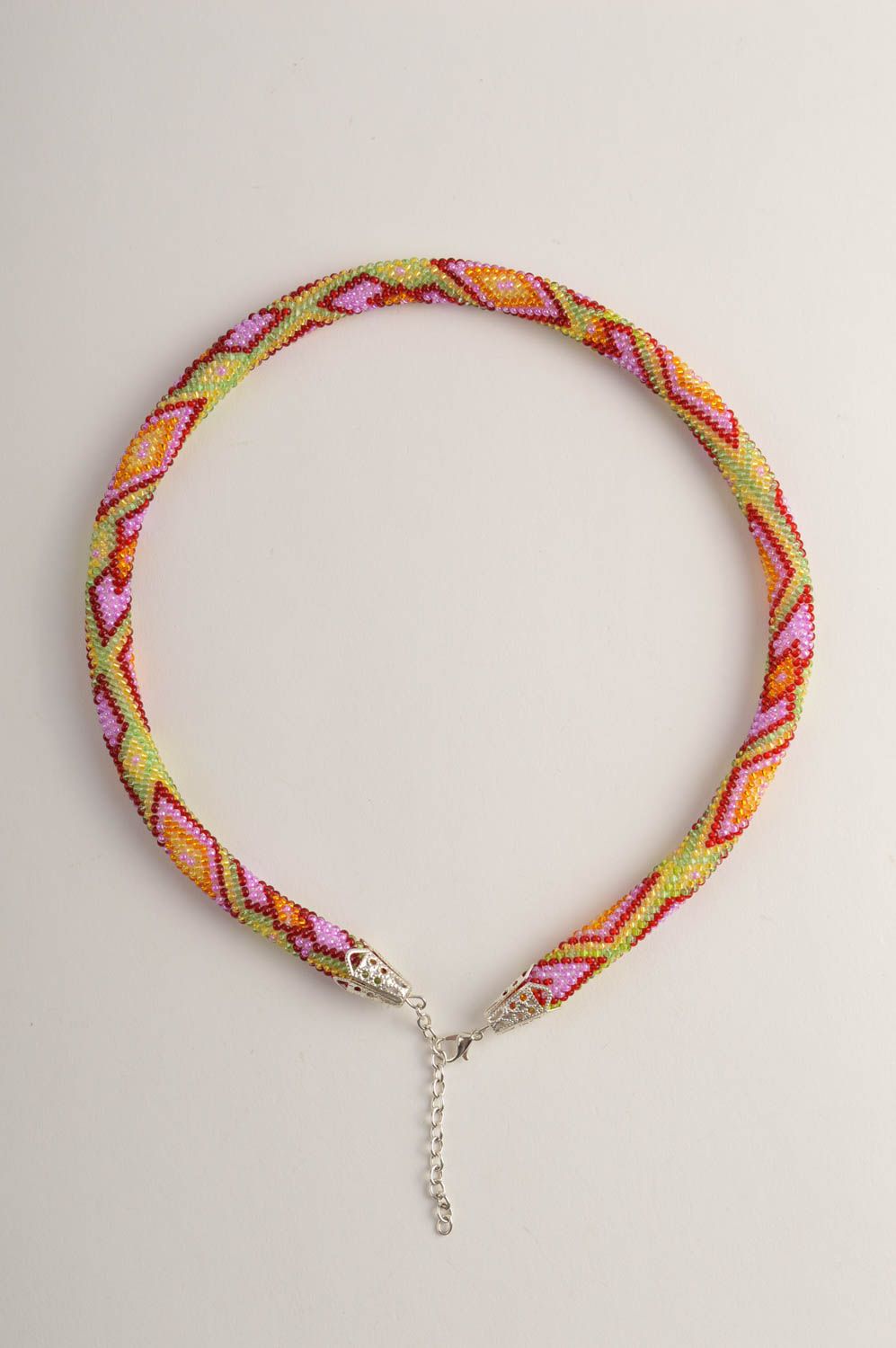 Unusual handmade bead necklace beaded cord necklace costume jewelry designs photo 3