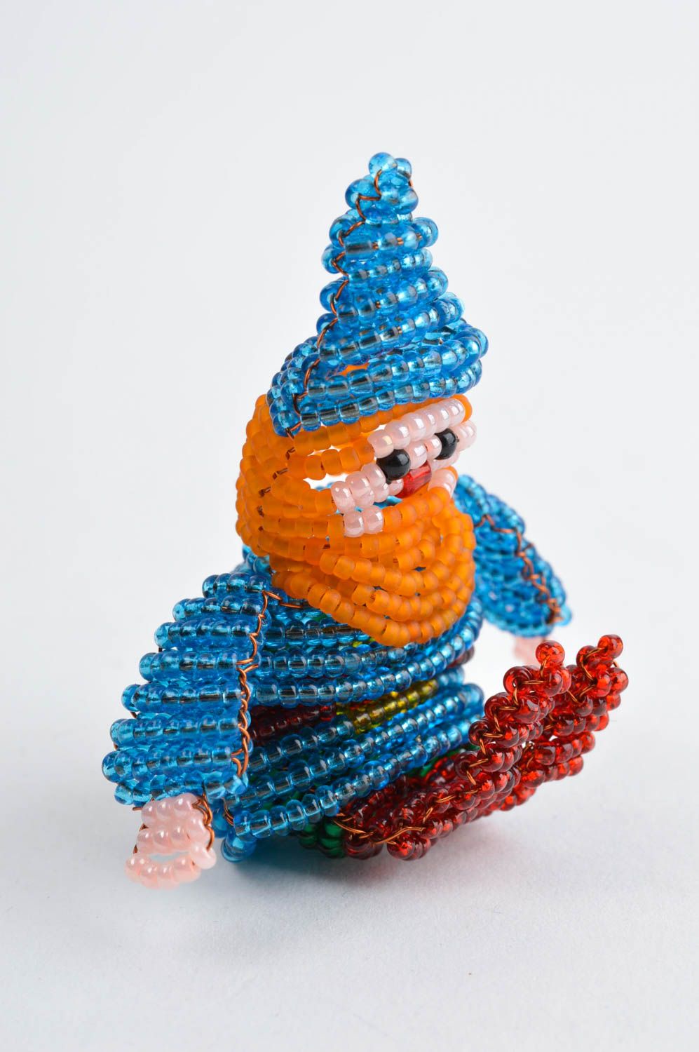 Figurine gnome fait main Objet design Déco chambre enfant perles rocailles photo 4