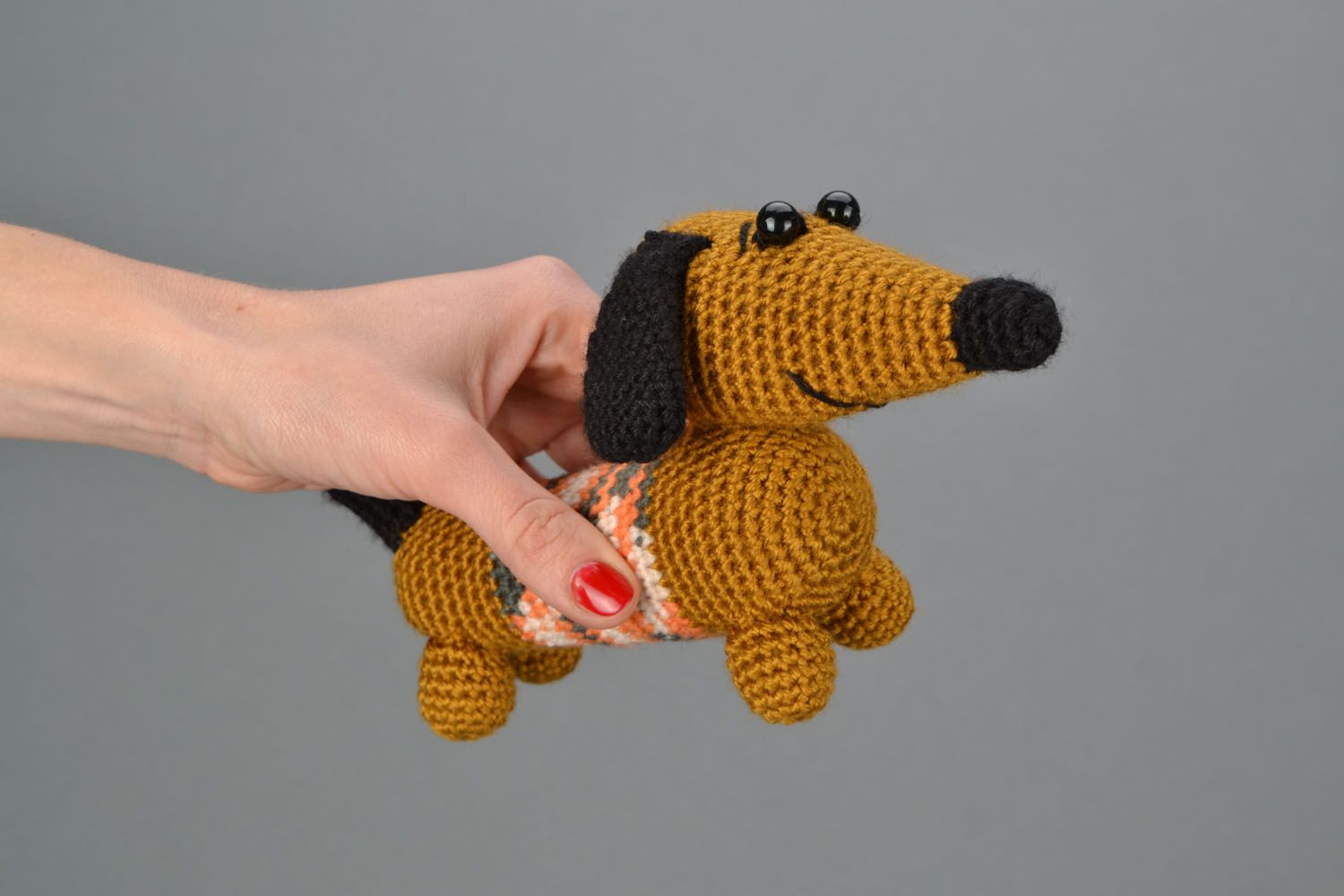 Homemade crochet toy Dachshund photo 3
