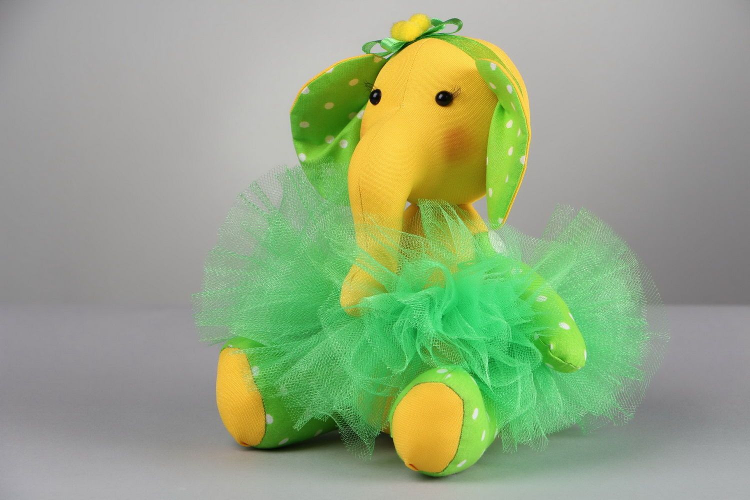 Soft toy Elephant decorated with tulle photo 2