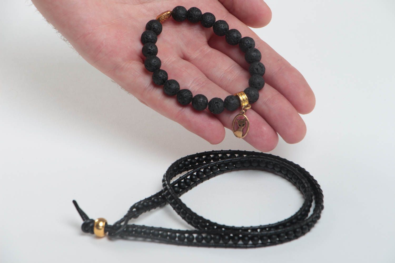 Handmade bracelet unusual bracelet designer accessory gift ideas set of 2 items photo 5